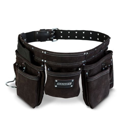 Handy Szegecselt Bőr Szerszámtartó - 7 Zseb és Kalapácstartó