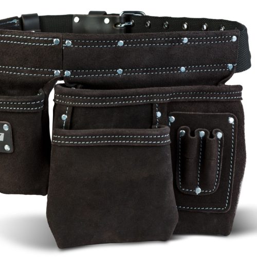 Handy Szegecselt Bőr Szerszámtartó - 7 Zseb és Kalapácstartó