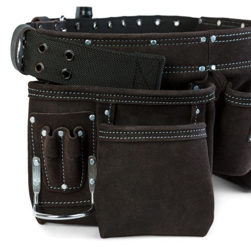 Handy Szegecselt Bőr Szerszámtartó - 7 Zseb és Kalapácstartó