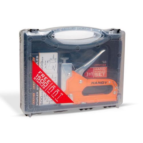 Kézi tűzőgép kofferben - tűzőgép + 3 féle kapocs