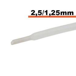 Zsugorcső átlátszó  2,5 / 1,25 mm - 1 m