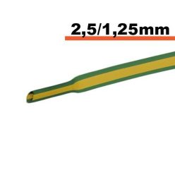 Zsugorcső zöld sárga  2,5 / 1,25 mm - 1 m