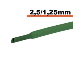 Zsugorcső zöld  2,5 / 1,25 mm - 1 m