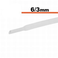 Zsugorcső fehér  6 / 3 mm - 1 m