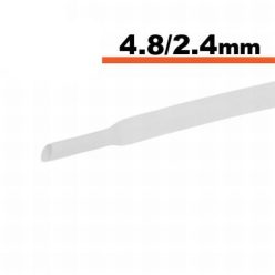 Zsugorcső fehér  4,8 / 2,4 mm - 1 m