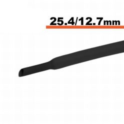 Zsugorcső fekete 25,4 / 12,7 mm - 1 m