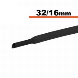 Zsugorcső fekete 32 / 16 mm - 1 m