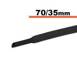 Zsugorcső fekete 70 / 35 mm - 1 m