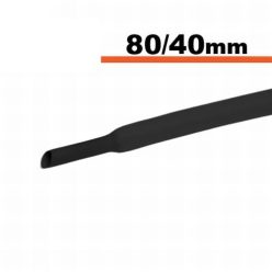 Zsugorcső fekete 80 / 40 mm - 1 m