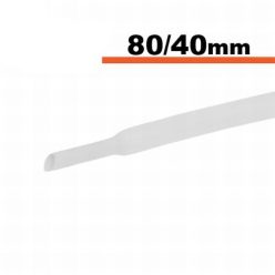 Zsugorcső fehér 80 / 40 mm - 1 m