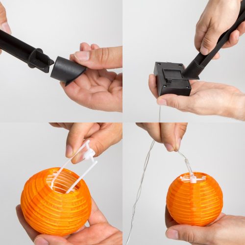 Szolár színes lampion füzér - 10 db - 2,5 m