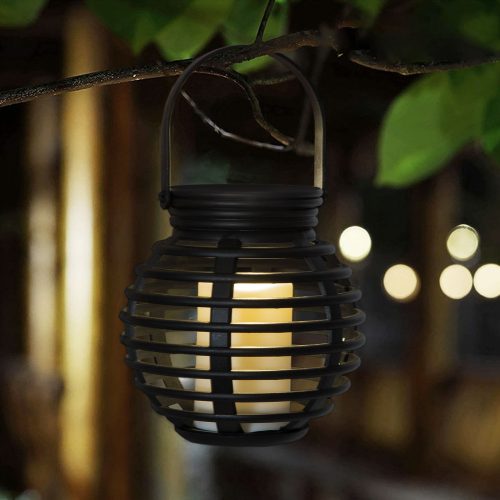 Kerti szolár lámpa - gyertyafény - felakasztható - 10 cm