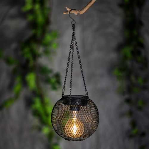 LED-es szolár lámpa - felakasztható - 14,5 x 13,5 cm