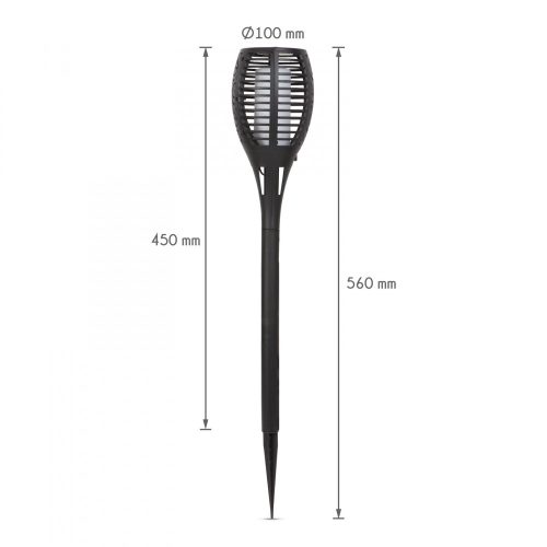 Szolár kerti lámpa - Lángokat imitáló - 56 cm