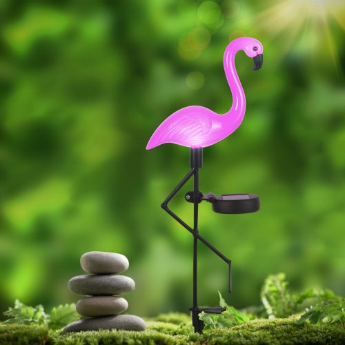 Leszúrható Kerti Szolár Lámpa - Flamingó - 52 cm