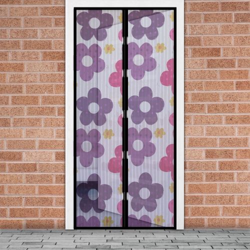 Szúnyogháló ajtóra - 100 x 210 cm - színes virágos