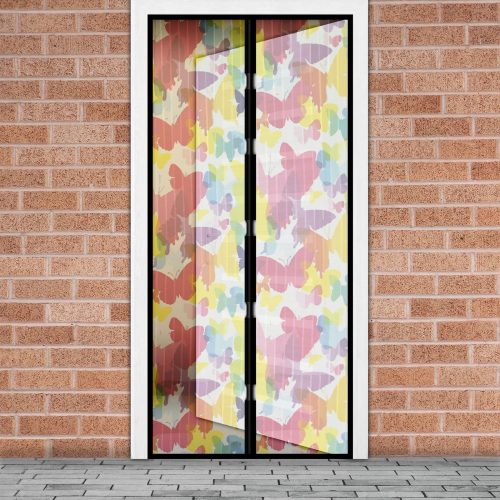 Szúnyogháló ajtóra - 100 x 210 cm - színes pillangós