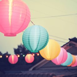 Napelemes Színes lampion - 21 cm