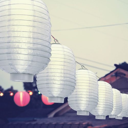 Napelemes Fehér Lampion - 21 cm