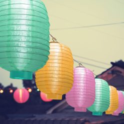 Napelemes Színes Lampion - 21 cm