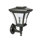 LED-es szolár lámpa - fali - 21 x 21 cm - 8 LED - fekete - melegfehér