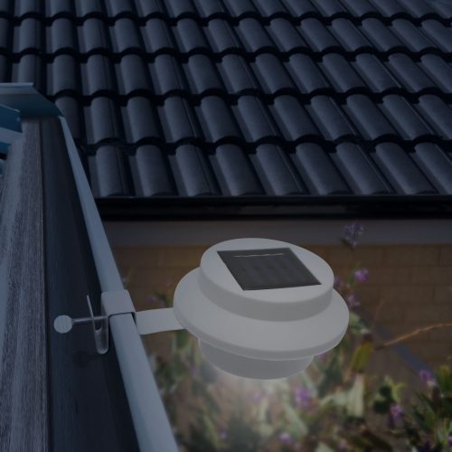 Napelemes Kerítés lámpa - ereszcsatorna világítás - Fehér