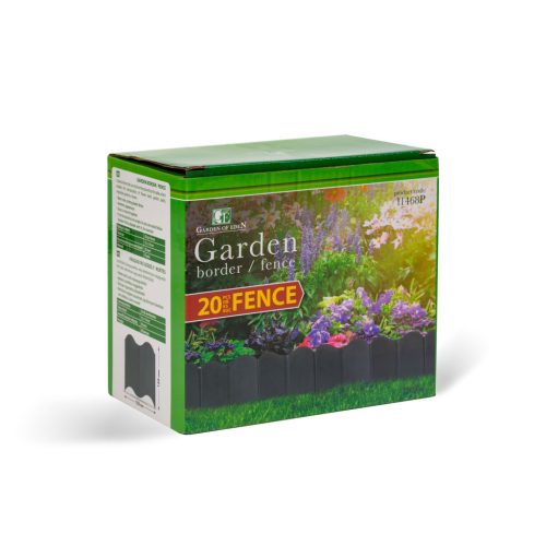 Ágyásszegély - Leszúrható kerítés - Fekete - 15 x 14 cm - 20 db