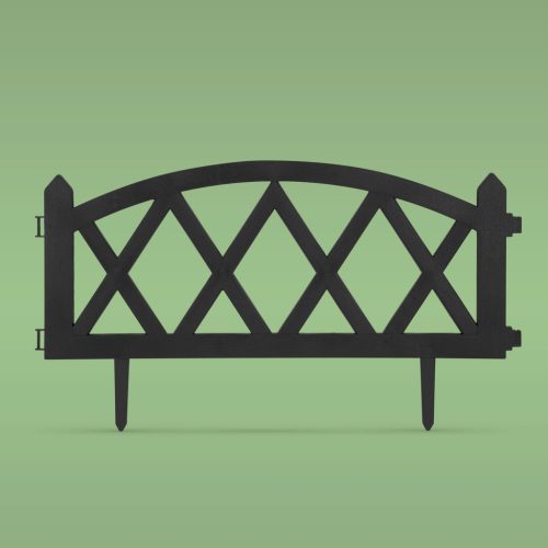 Virágágyás szegély / kerítés - 60 x 24 cm - fekete