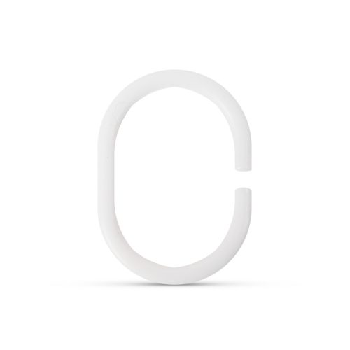Zuhanyfüggöny-karika - műanyag, ovális - 12 db / csomag