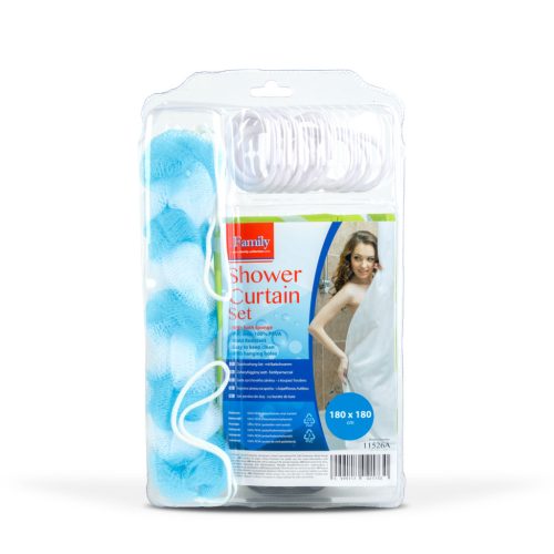 Zuhanyfüggöny fürdőpamaccsal - 180 x 180 cm