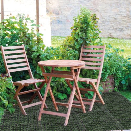 Kerti járólap - Műanyag - Fekete - 29 x 29 x 1,5 cm - 4 db / csomag