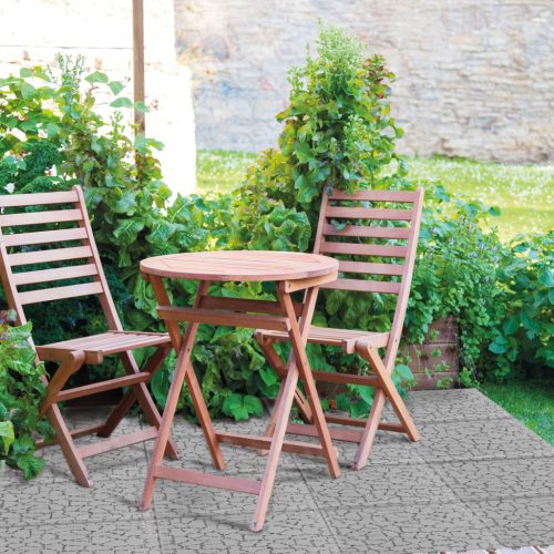 Kerti járólap - Műanyag Kőmintás - 29 x 29 cm - szürke - 4 db / csomag