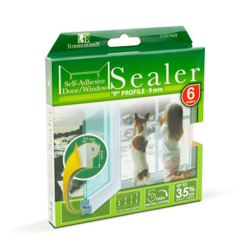 Ajtó Ablak Szigetelő - 9 x 5,5 mm P - Fehér - 2x 3m