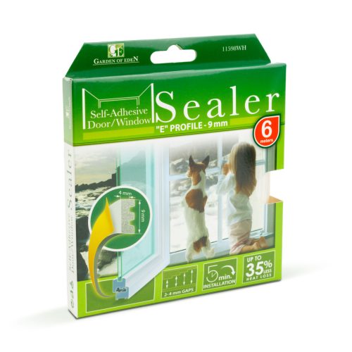 Ajtó Ablak Szigetelő - 9 x 4 mm E - Fehér - 2x 3m