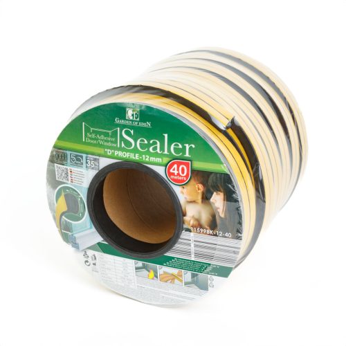 Ajtó Ablak Szigetelő - 14 x 12 mm D - Fekete - 2x 20m