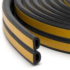 Ajtó Ablak Szigetelő - 21 x 15 mm D - Fekete - 2x 25m