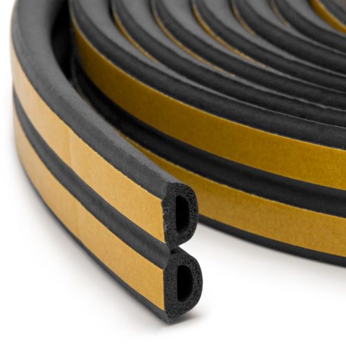 Ajtó Ablak Szigetelő - 21 x 15 mm D - Fekete - 2x 25m