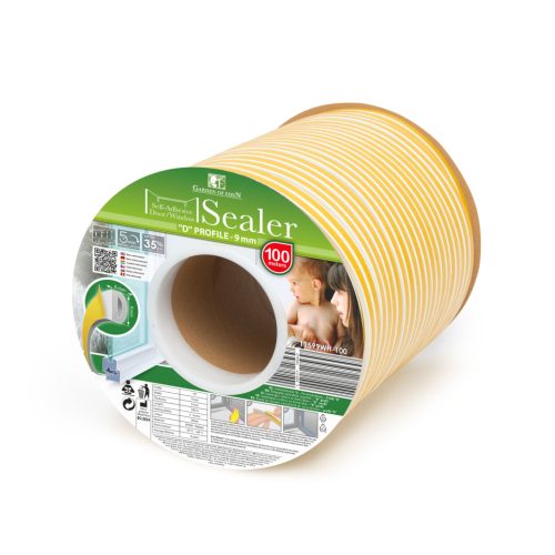 Ajtó Ablak Szigetelő - 9 x 6 mm D - Fehér - 2x 50m