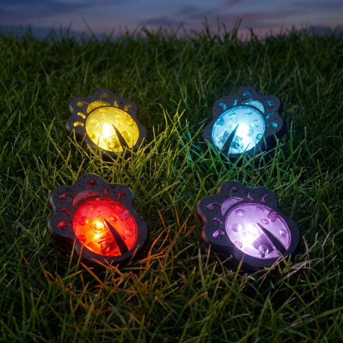 Leszúrható LED szolár Lámpa - Katica - 9 x 9 x 8,5 cm