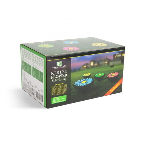 Leszúrható szolár lámpa - színes virágok - 360 cm