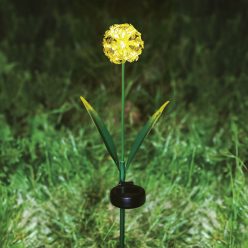  Leszúrható szolár virág - hortenzia - 2 féle - 25 melegfehér LED - 13 x 7 x 65 cm