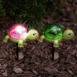 Leszúrható Napelemes Teknősbéka Lámpa - 10 x 6 x 15 cm