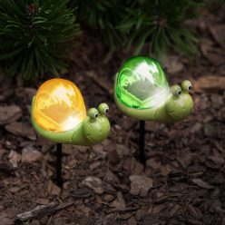 Leszúrható szolár lámpa - csiga - 10 x 6 x 15 cm