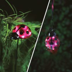   Katicabogár Szolár lámpa - leszúrható / csipeszes - Piros - 15 x 7 x 16 cm - 6 LED