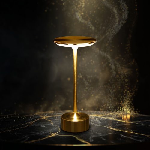 Phenom Akkumulátoros Asztali LED Lámpa – Arany – állítható fényerő