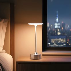   Phenom Akkumulátoros Asztali LED Lámpa – Ezüst – állítható fényerő