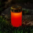 Leszúrható szolár mécses - pislákoló melegfehér LED - 7,3 x 20,5 cm 