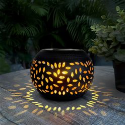   Szolár dekor lámpa - lángeffekttel - 12 sárga LED - 15 x 15 x 11 cm