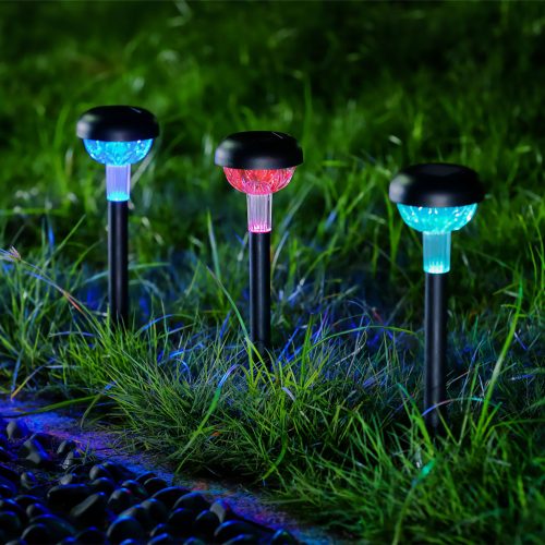 Színváltós leszúrható szolár lámpa - RGB LED - 7 x 30 cm