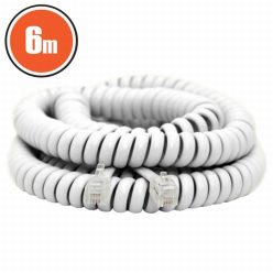Spirál telefonkábel Fehér - 6 m
